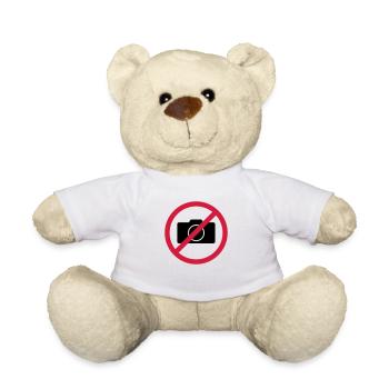 Fotografieren verboten // Anti Foto machen //Gegen - Teddy - Weiß - Vorne