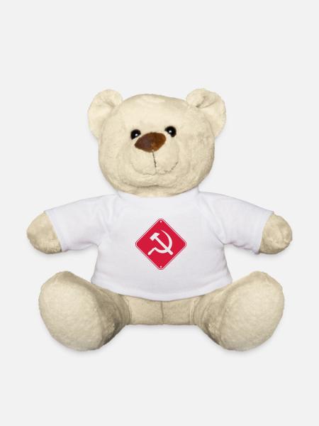 Warnung Kommunismus Schild - Teddy - Weiß