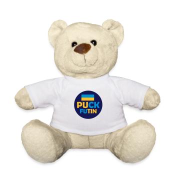 Conception du logo Puck Futin - Nounours - blanc - Devant