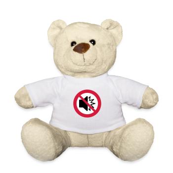 No sound - silent - mute - do not disturb - autism - Teddy Bear - white - Front