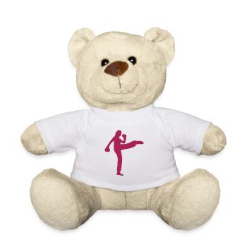 french boxing savate woman - Teddy Bear - white - Front
