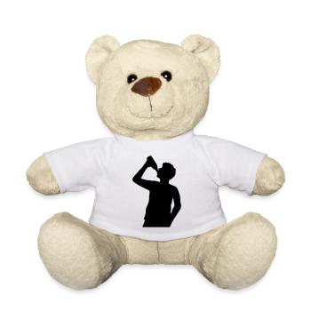 Bier trinken Mann Silhouette - Teddy - Weiß - Vorne