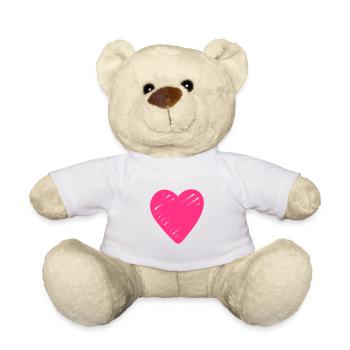 Rosa Herz Icon - Teddy - Weiß - Vorne