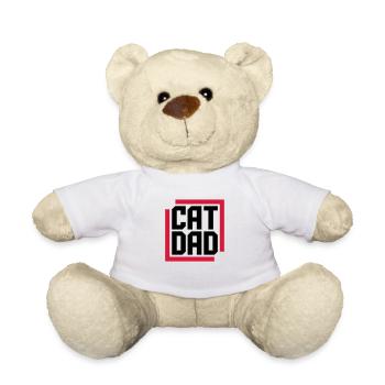 Cat Dad Logo Design - Teddy Bear - white - Front