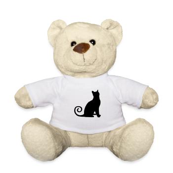Silhouette de chat - Nounours - blanc - Devant