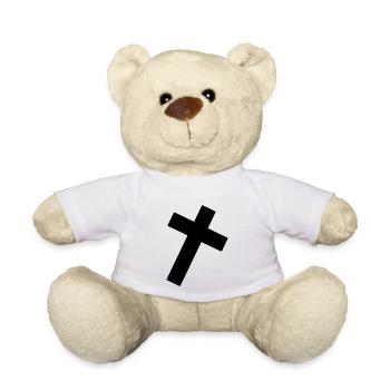Kreuz Emoji Skizze Zeichnung schwarz - Teddy - Weiß - Vorne