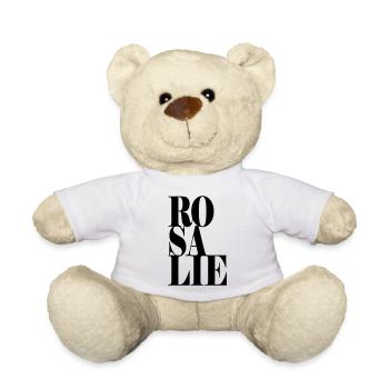 Rosalie Nom Prénom Police moderne Word Art - Nounours - blanc - Devant