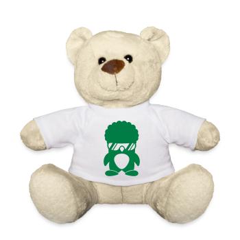 Funky Party Pinguin Sonnenbrille Cool Style Frisur - Teddy - Weiß - Vorne