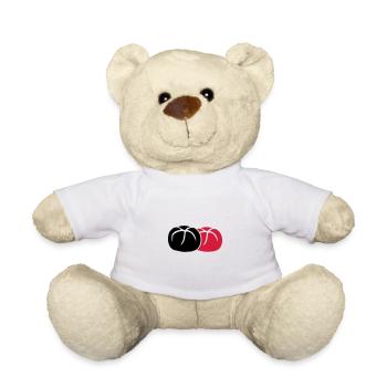 2 brooches 3 colors - Teddy Bear - white - Front