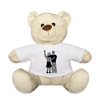 Waving couple in love - Teddy Bear - white - Front