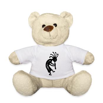 Indianischer Glücksbringer Kokopelli - Teddy - Weiß - Vorne