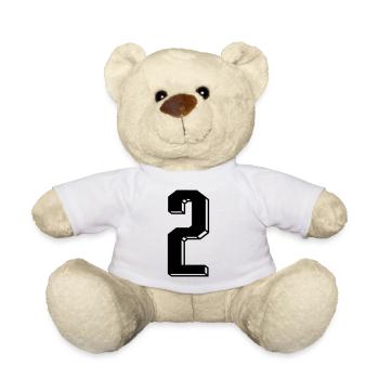 Nummer 2 - Zahl ZWEI Trikotnummer 2 Jahre - Teddy - Weiß - Vorne