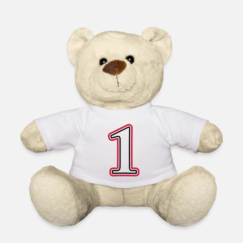 1 Zahl nummer - Teddy - Weiß