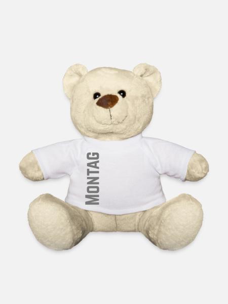 Montag Wochentag als Text - Teddy - Weiß