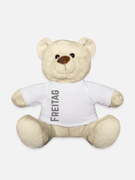 Vendredi en semaine sous forme de texte - Nounours - blanc