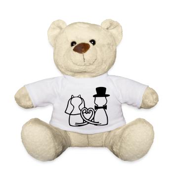 Katzen Hochzeit - Teddy - Weiß - Vorne