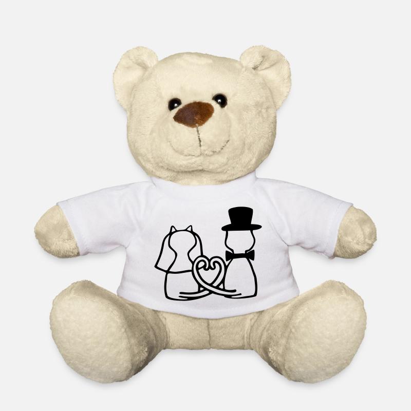 Katzen Hochzeit - Teddy - Weiß