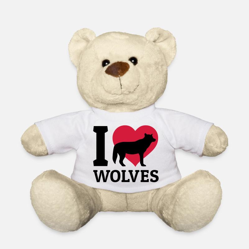 I love wolves - Teddy Bear - white