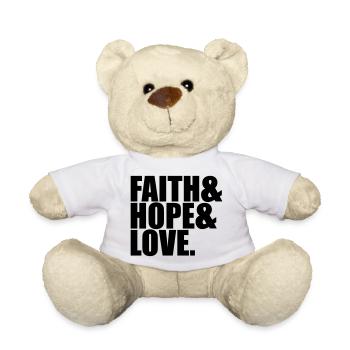 faith hope love liebe hoffnung glauben symbol team - Teddy - Weiß - Vorne