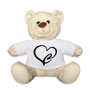 Lettre de cœur C - Nounours - blanc - Devant