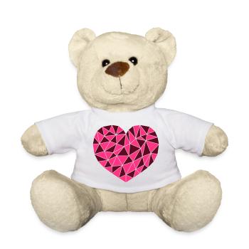 Cœur de grille rose - Nounours - blanc - Devant
