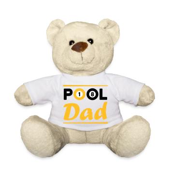 Pool dad (boules de billard 1 et 8, queues de billard) - Nounours - blanc - Devant