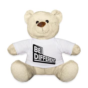 Be different Logo Design - Teddy Bear - white - Front