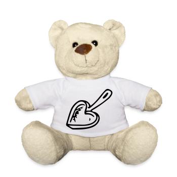 Chef amateur Pan Heart Shape Idée cadeau - Nounours - blanc - Devant