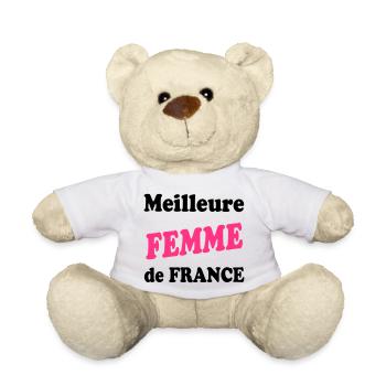 Meilleure FEMME de france - Nounours - blanc - Devant