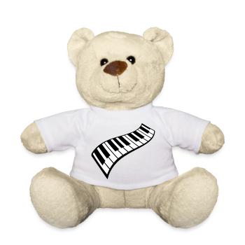 Piano Keys Instrument Playing Classical Music - Teddy Bear - white - Front