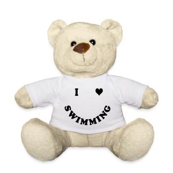 Schwimmen - I love Swimming - Teddy Bear - white - Front