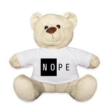 NOPE Schwarz Geschenk - Teddy - Weiß - Vorne