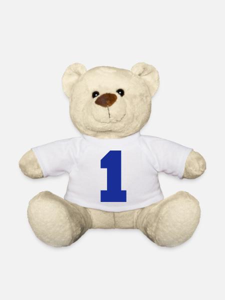 1, Zahlen, Nummer, Rückennummer - Teddy Bear - white