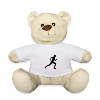Course à pied marathon sport silhouette - Nounours - blanc - Devant