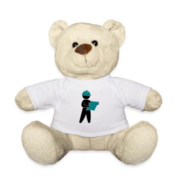 Un ingénieur sur un chantier de construction - Nounours - blanc - Devant