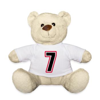 7 nombre symbole - Nounours - blanc - Devant
