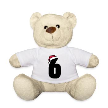 6 Numéro de Noël - Nounours - blanc - Devant