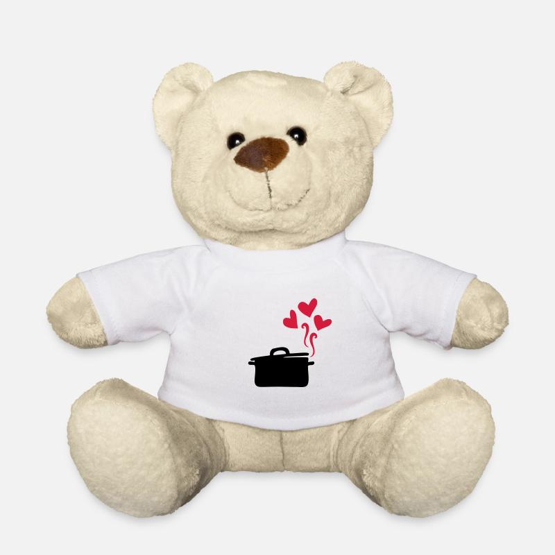 cuisiner avec beaucoup d amour cooking with love - Teddy Bear - white