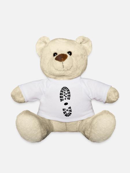 Schuhabdruck, Fußabdruck links - Teddy - Weiß
