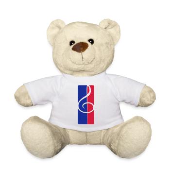 Clé de musique note mélodie note de musique audio - Nounours - blanc - Devant