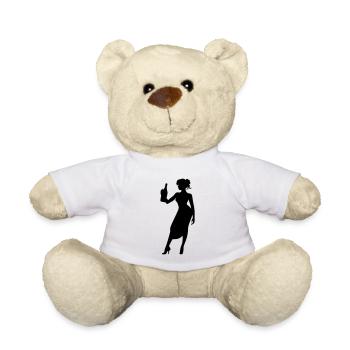 Betrunken Silhouette Feiern Party Girl - Teddy - Weiß - Vorne