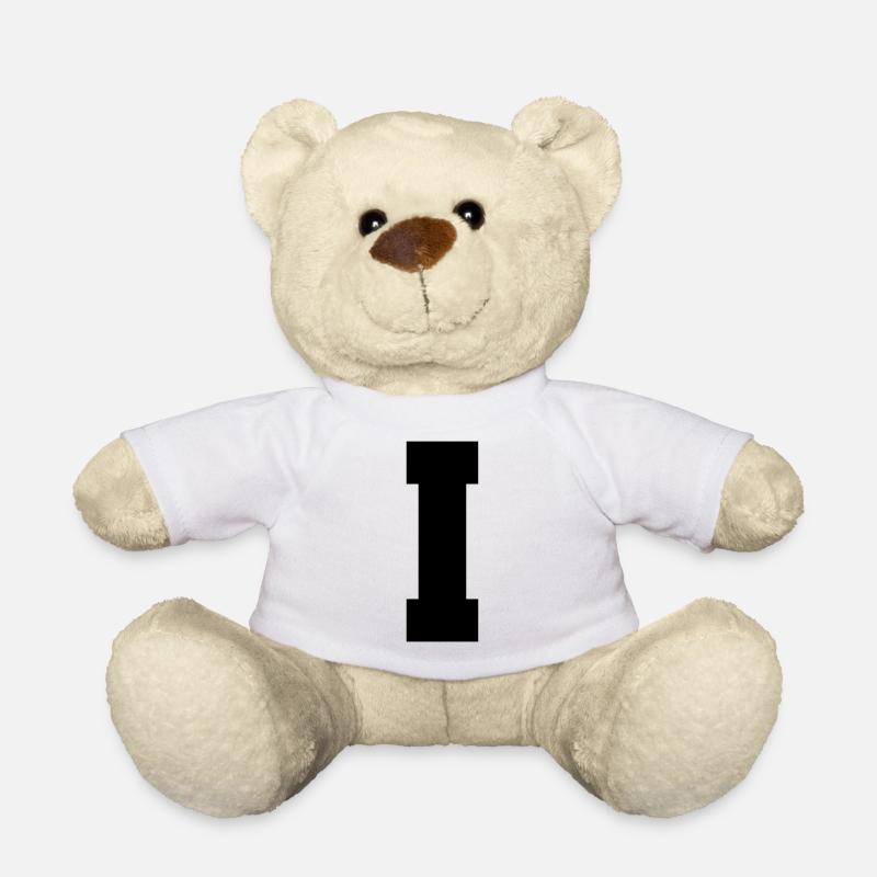 I - majuscule simple, gras et serif - Nounours - blanc