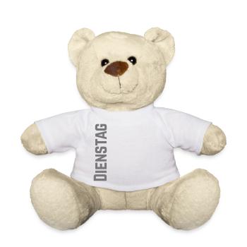 Dienstag Wochentag als Text - Teddy - Weiß - Vorne
