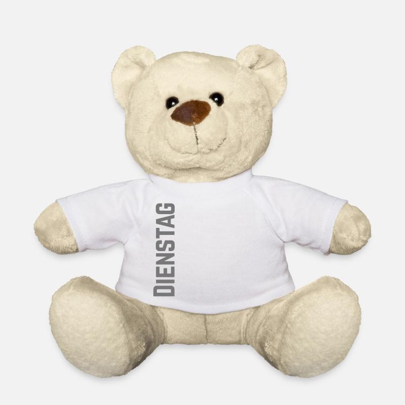 Dienstag Wochentag als Text - Teddy - Weiß
