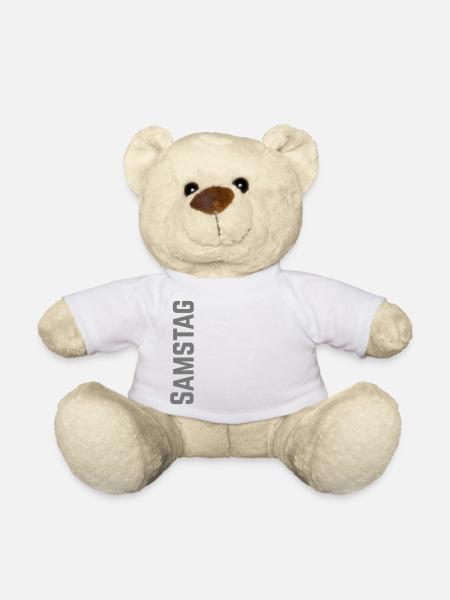 Samstag Wochentag als Text - Teddy - Weiß