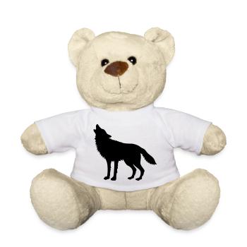 Heulender Wolf (Silhouette) - Teddy - Weiß - Vorne