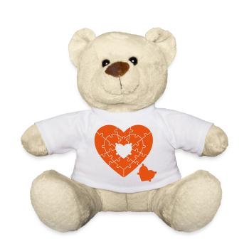 Heart Puzzle - Teddy Bear - white - Front
