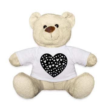 Symbole de coeur Amour Mignons Cœurs Rose Dessin Vecteur - Nounours - blanc - Devant
