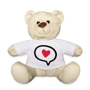 Sprechblase mit Herz - Teddy - Weiß - Vorne