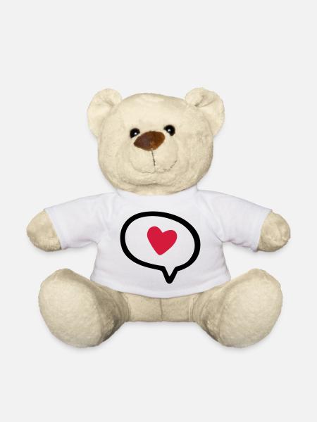 Speech bubble with heart - Teddy Bear - white